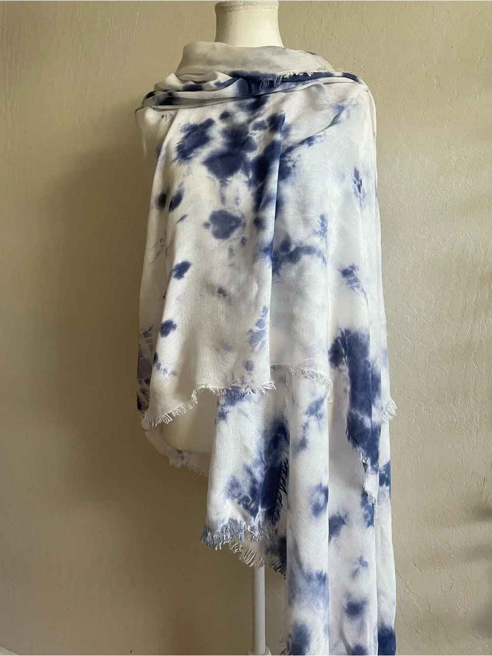 Navy blue and white soft wrap